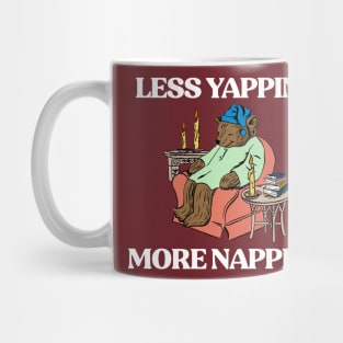 Less Yapping More Napping Funny Bear Meme Mug